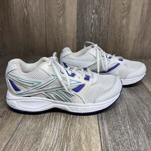 Reebok 059503 414 White Blue Leather Women’s US Size 6 Trainer Sneaker Shoes